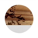 Dolphin Swimming Sea Ocean Marble Wood Coaster (Round)