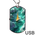 Silk Waves Abstract Dog Tag USB Flash (Two Sides)