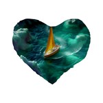 Seascape Boat Sailing Standard 16  Premium Heart Shape Cushions