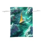 Seascape Boat Sailing Lightweight Drawstring Pouch (L)