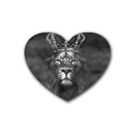 Lion King Of The Jungle Nature Rubber Heart Coaster (4 pack)