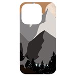 Mountain Wolf Tree Nature Moon iPhone 14 Pro Black UV Print Case