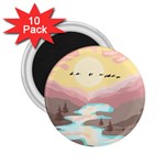 Mountain Birds River Sunset Nature 2.25  Magnets (10 pack) 