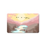 Mountain Birds River Sunset Nature Magnet (Name Card)