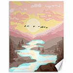 Mountain Birds River Sunset Nature Canvas 12  x 16 