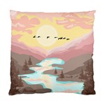 Mountain Birds River Sunset Nature Standard Cushion Case (Two Sides)