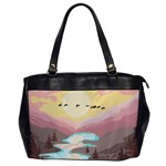 Mountain Birds River Sunset Nature Oversize Office Handbag