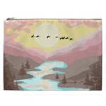 Mountain Birds River Sunset Nature Cosmetic Bag (XXL)
