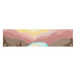 Mountain Birds River Sunset Nature Banner and Sign 4  x 1 