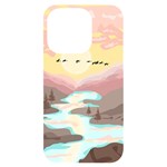Mountain Birds River Sunset Nature iPhone 14 Pro Black UV Print Case