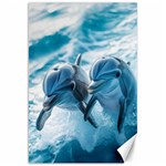 Dolphin Swimming Sea Ocean Canvas 20  x 30 