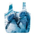 Dolphin Swimming Sea Ocean Full Print Recycle Bag (L)