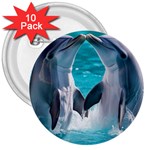 Dolphins Sea Ocean 3  Buttons (10 pack) 