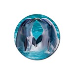 Dolphins Sea Ocean Rubber Round Coaster (4 pack)