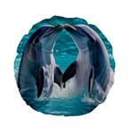 Dolphins Sea Ocean Standard 15  Premium Flano Round Cushions