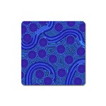 Authentic Aboriginal Art - Rivers Around Us Square Magnet