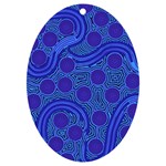 Authentic Aboriginal Art - Rivers Around Us UV Print Acrylic Ornament Oval