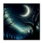 Moon Moonlit Forest Fantasy Midnight Tile Coaster