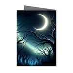 Moon Moonlit Forest Fantasy Midnight Mini Greeting Cards (Pkg of 8)