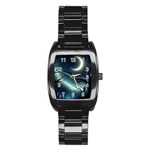 Moon Moonlit Forest Fantasy Midnight Stainless Steel Barrel Watch