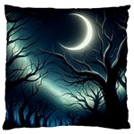 Moon Moonlit Forest Fantasy Midnight Standard Premium Plush Fleece Cushion Case (One Side)