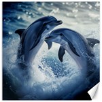 Dolphins Sea Ocean Water Canvas 12  x 12 