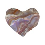 Silk Waves Abstract Standard 16  Premium Flano Heart Shape Cushions