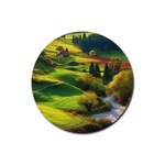 Countryside Landscape Nature Rubber Round Coaster (4 pack)