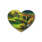 Countryside Landscape Nature Rubber Coaster (Heart)