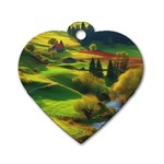 Countryside Landscape Nature Dog Tag Heart (Two Sides)