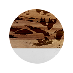 Countryside Landscape Nature Marble Wood Coaster (Round)