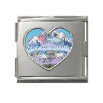 Art Psychedelic Mountain Mega Link Heart Italian Charm (18mm)