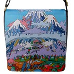 Art Psychedelic Mountain Flap Closure Messenger Bag (S)