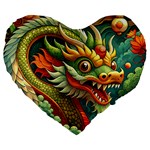 Chinese New Year – Year of the Dragon Large 19  Premium Heart Shape Cushions