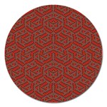 Hexagon Motif Geometric Tribal Style Pattern Magnet 5  (Round)