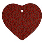 Hexagon Motif Geometric Tribal Style Pattern Heart Ornament (Two Sides)