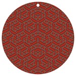 Hexagon Motif Geometric Tribal Style Pattern UV Print Acrylic Ornament Round