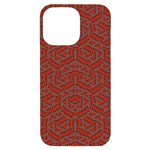 Hexagon Motif Geometric Tribal Style Pattern iPhone 14 Pro Max Black UV Print Case