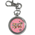 Flower Power Hippie Boho Love Peace Text Pink Pop Art Spirit Key Chain Watches