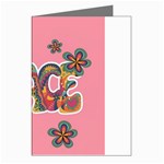 Flower Power Hippie Boho Love Peace Text Pink Pop Art Spirit Greeting Cards (Pkg of 8)