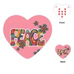 Flower Power Hippie Boho Love Peace Text Pink Pop Art Spirit Playing Cards Single Design (Heart)