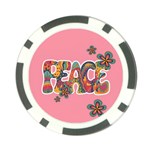 Flower Power Hippie Boho Love Peace Text Pink Pop Art Spirit Poker Chip Card Guard