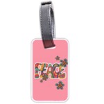 Flower Power Hippie Boho Love Peace Text Pink Pop Art Spirit Luggage Tag (one side)