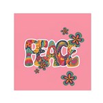 Flower Power Hippie Boho Love Peace Text Pink Pop Art Spirit Square Satin Scarf (30  x 30 )