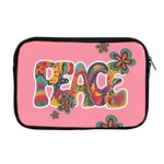 Flower Power Hippie Boho Love Peace Text Pink Pop Art Spirit Apple MacBook Pro 17  Zipper Case