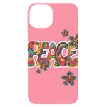 Flower Power Hippie Boho Love Peace Text Pink Pop Art Spirit iPhone 14 Black UV Print Case