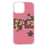 Flower Power Hippie Boho Love Peace Text Pink Pop Art Spirit iPhone 13 Pro Max TPU UV Print Case