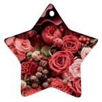 Pink Roses Flowers Love Nature Ornament (Star)