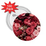 Pink Roses Flowers Love Nature 2.25  Buttons (100 pack) 
