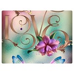 Love Amour Butterfly Colors Flowers Text Two Sides Premium Plush Fleece Blanket (Extra Small)